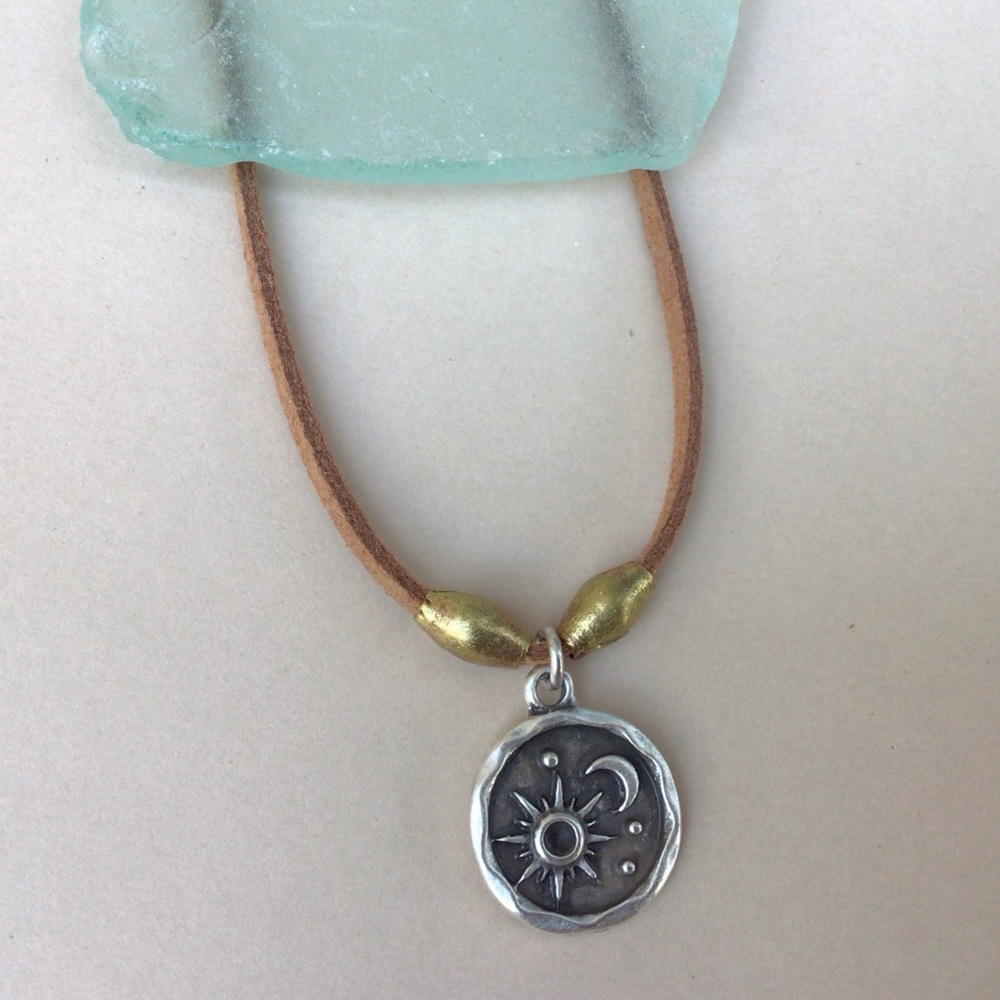 Suede Cord Sundance Charm Necklace - Picture 9 of 12